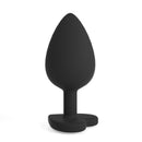 Cuore - Plug Anal avec Quatre Bijoux Interchangeables - Grand - Noir