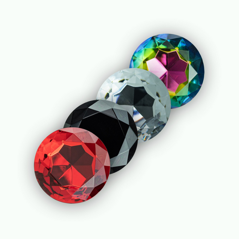 Camileo - Plug Anal avec Quatre Bijoux Interchangeables - Moyen - Noir