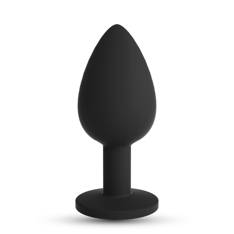Camileo - Plug Anal avec Quatre Bijoux Interchangeables - Moyen - Noir