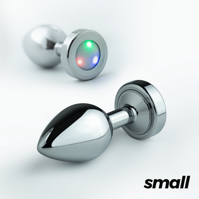 Borealis - Plug Anal Métallique avec LED RGB - Petit - Argent