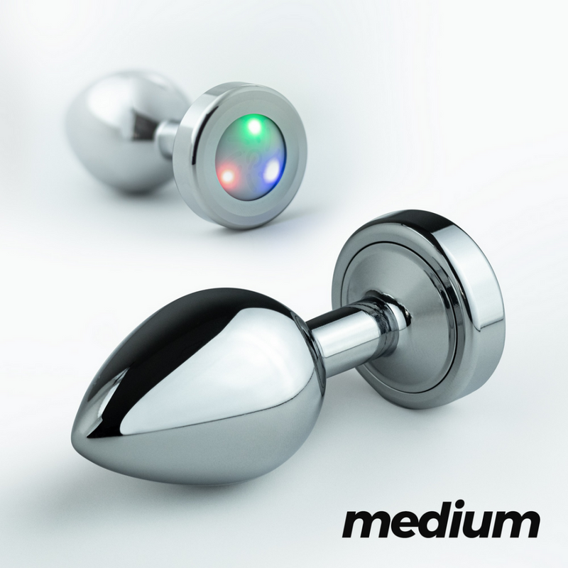 Borealis - Plug Anal Métallique avec LED RGB - Moyen - Argent