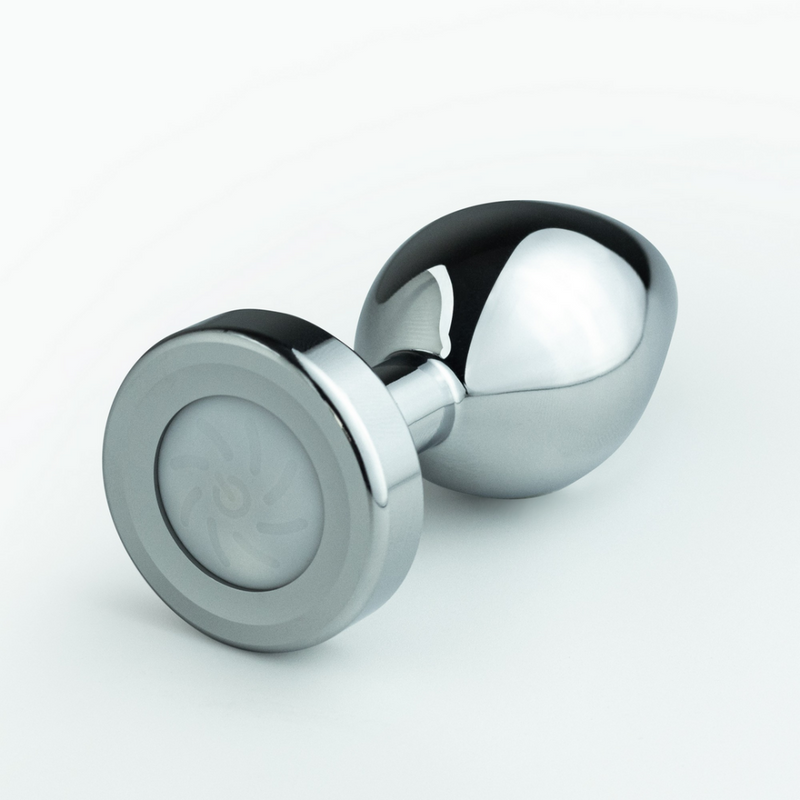 Borealis - Plug Anal Métallique avec LED RGB - Moyen - Argent
