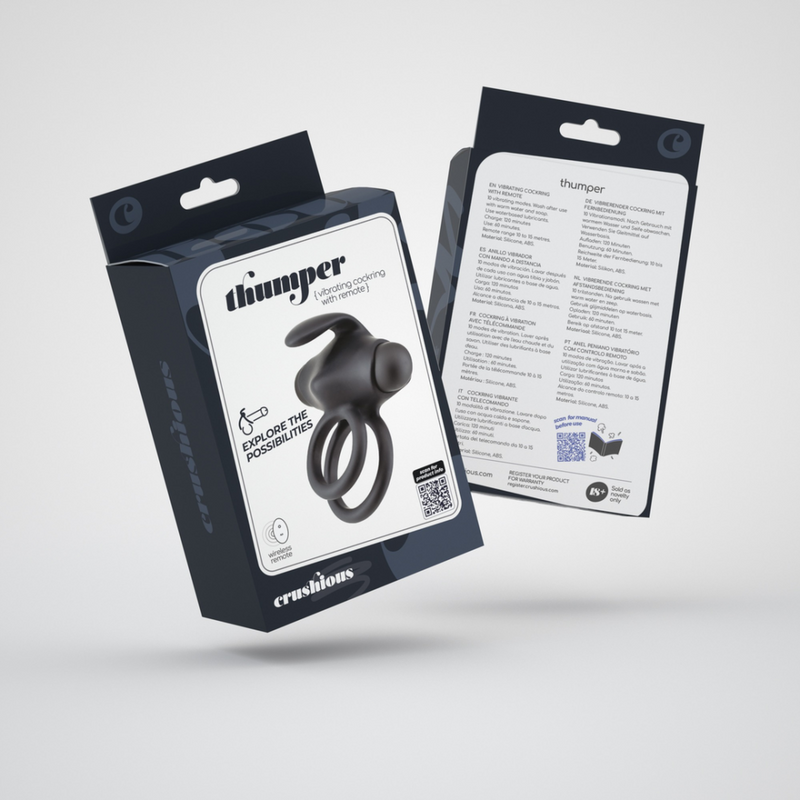 Thumper - Cockring Vibrant Double avec Télécommande - Noir