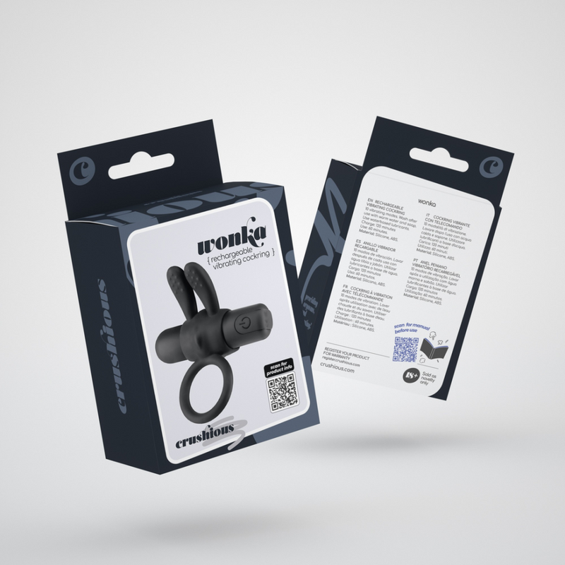 Wonka - Cockring avec Bullet Vibrant Rechargeable - Noir
