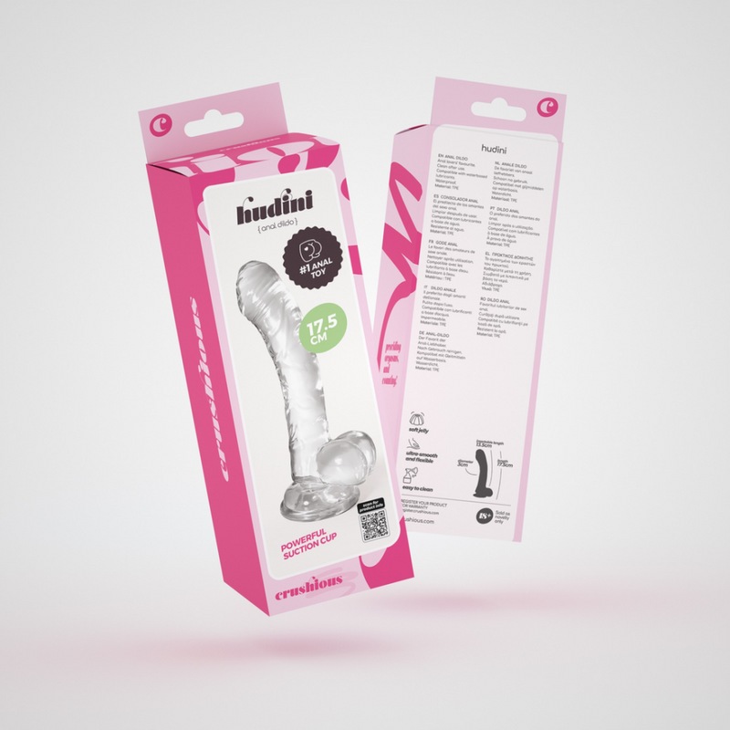 Hudini - Dildo Anal Flexible Jelly - 6,9/ 17,5 cm - Transparent