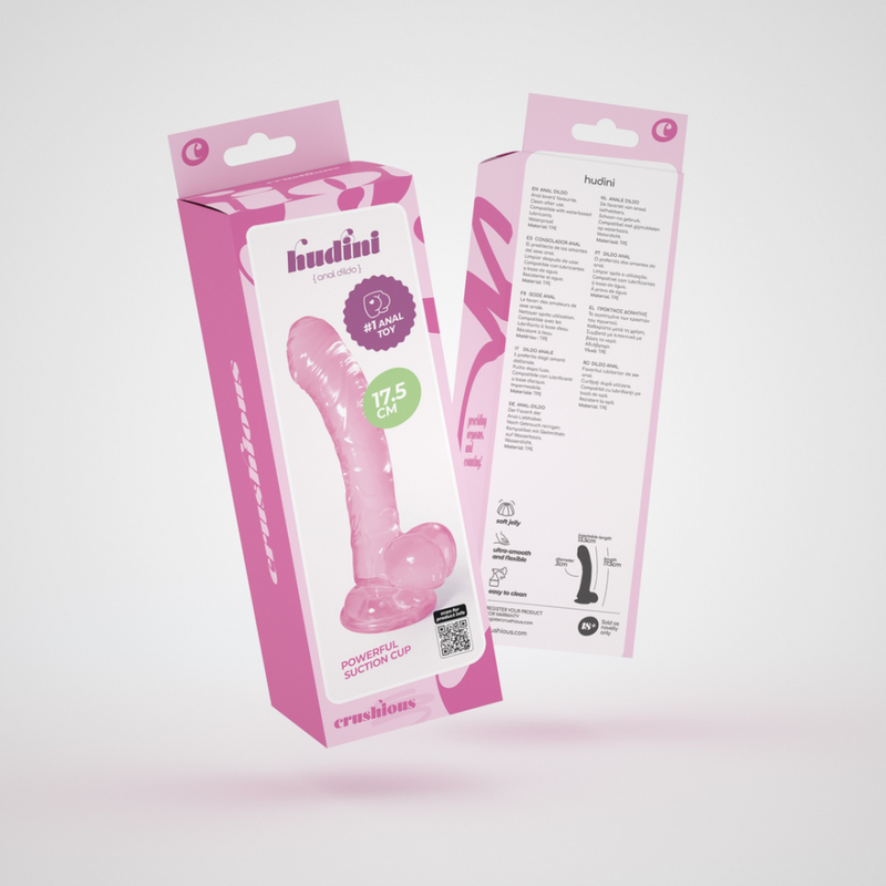 Hudini - Dildo Anal Flexible Jelly - 6,9/ 17,5 cm - Rose