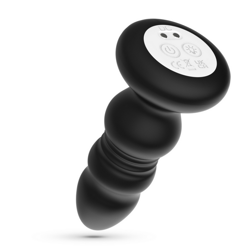 Australis - Plug Anal Vibrant et Pénétrant avec LED RGB et Télécommande - Noir