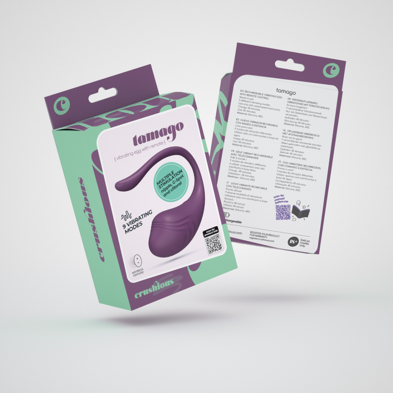 Tamago - Œuf vibrant rechargeable avec télécommande - Violet