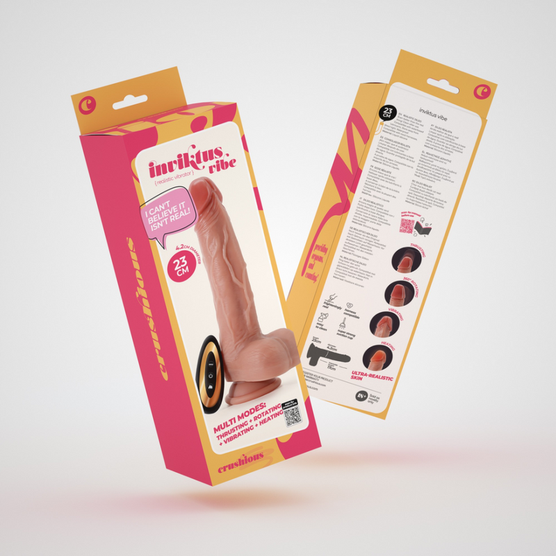 Inviktus Vibe - Vibromasseur rotatif et chauffant en silicone liquide - 9 / 23 cm - Chair