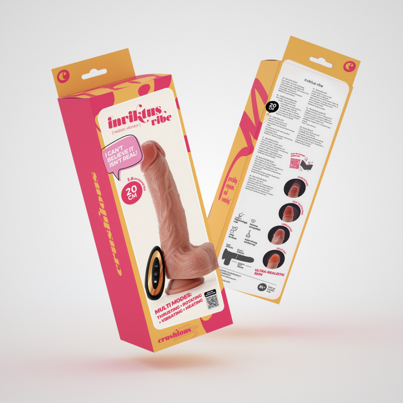Inviktus Vibe - Vibromasseur rotatif et chauffant en silicone liquide - 7,5 / 20 cm - Chair