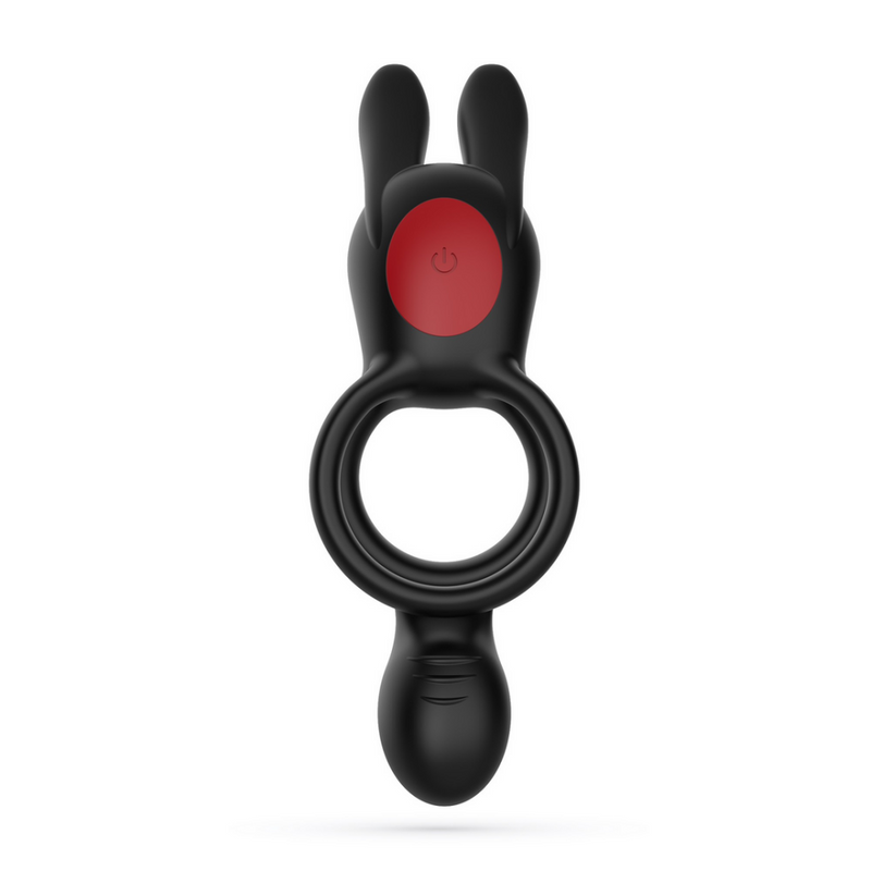 Dingo - Cockring Vibrant Double avec Télécommande - Noir
