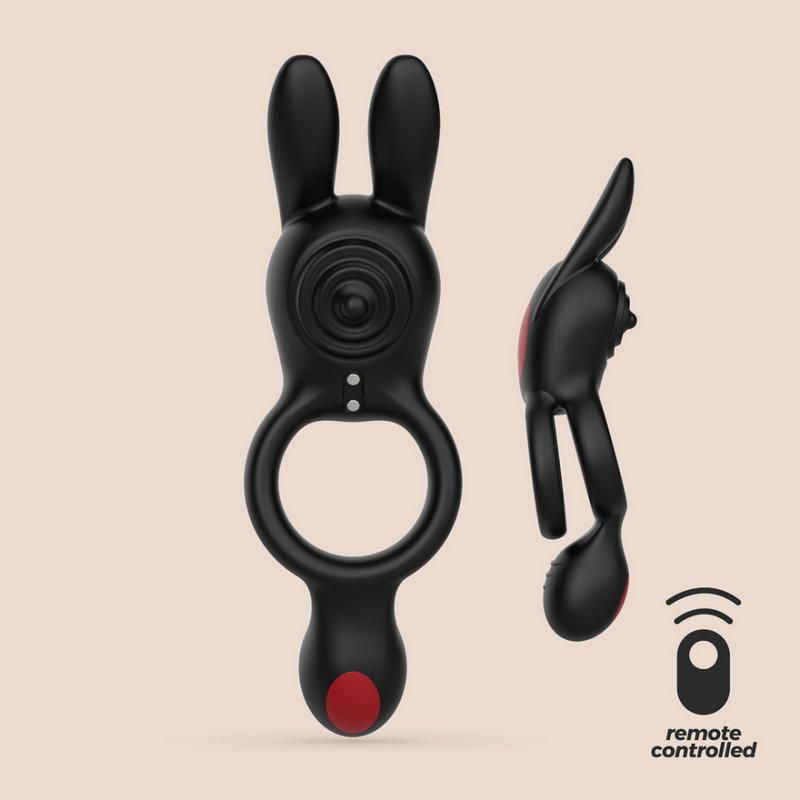Dingo - Cockring Vibrant Double avec Télécommande - Noir