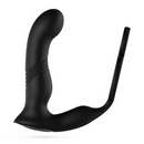Erixos - Massager prostatique vibrant avec sangle pour les testicules et anneau pénien - Noir
