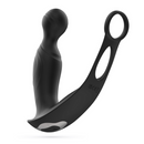 Flamma - Massager prostatique vibrant avec sangle pour testicules et anneau pénien - Noir