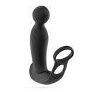 Flamma - Massager prostatique vibrant avec sangle pour testicules et anneau pénien - Noir