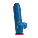 Tyr L - Dildo réaliste avec testicules - 6,3 / 16 cm - Bleu
