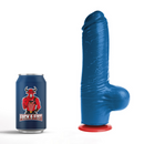 Tyr L - Dildo réaliste avec testicules - 6,3 / 16 cm - Bleu