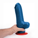 Tyr XL - Dildo réaliste avec testicules - 7,3 / 18 cm - Bleu