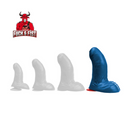 Buri XL - Dildo courbé réaliste avec boules - 10,6 / 27 cm - Bleu
