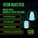 Vein Master - Dildo en silicone - Bleu/Blanc