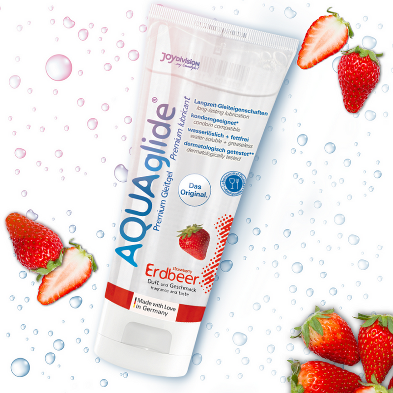 AQUAglide Neutral - Lubrifiant à base d'eau aromatisé - Fraise - 3 fl oz / 100 ml