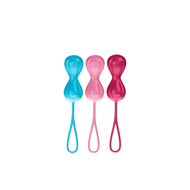 Power Balls - Kegel Balls - 3 Pieces - Turquoise/Red/Pink