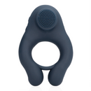 Cockring vibrant avec stimulation du clitoris - Bleu Indigo