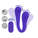 Vibromasseur pliable à double extrémité avec télécommande - Violet