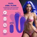 Vibromasseur pliable à double extrémité avec télécommande - Violet