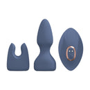Kit de Vibromasseur Interchangeable - Bleu/Gris