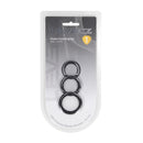 Ensemble de 3 Cockrings en Silicone Classiques - XS/S/M - Noir