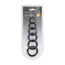 Ensemble de 6 anneaux en silicone classique - Noir