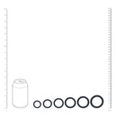 Ensemble de 6 anneaux en silicone classique - Noir