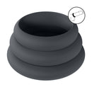 Set de 3 Cockrings en Silicone Wide O - S/M/L - Noir