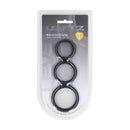 Set de 3 Cockrings en Silicone Wide O - S/M/L - Noir