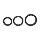 Set de 3 Cockrings en Silicone Wide O - S/M/L - Noir