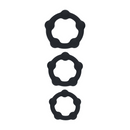 Ensemble de 3 cockrings en silicone perlé - S/M/L - Noir