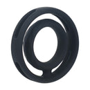 Anneau en silicone rainuré classique pour le pénis et les testicules - Noir
