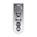 Ensemble de 4 anneaux en silicone pour le pénis et les testicules - Noir