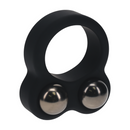 Cockring double poids en silicone liquide - Noir