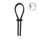 Lasso Cockring en silicone large et ajustable - 5 mm - Noir