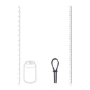 Lasso Cockring en silicone large et ajustable - 5 mm - Noir