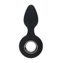 Plug anal en silicone vibrant avec boucle - Noir