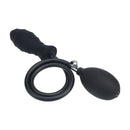 Plug anal en silicone gonflable à stries - Noir