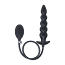 Plug anal en silicone gonflable à perles - Noir