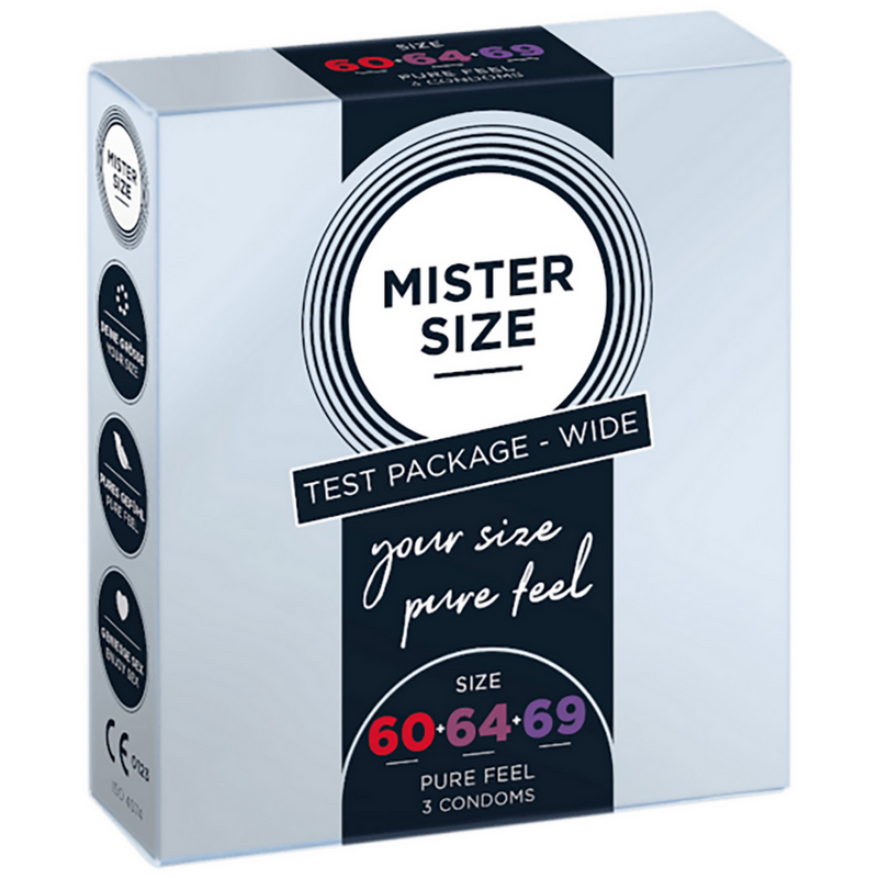 Pure Feel - Pack de test Wide - Préservatifs 60, 64, 69 mm - 3 pièces