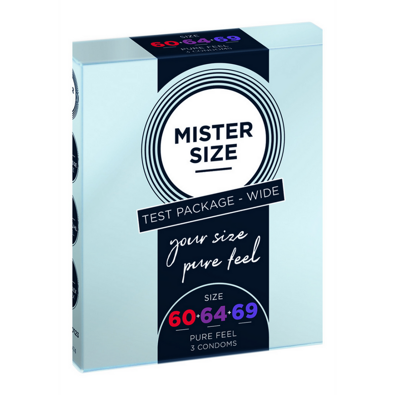Pure Feel - Pack de test Wide - Préservatifs 60, 64, 69 mm - 3 pièces