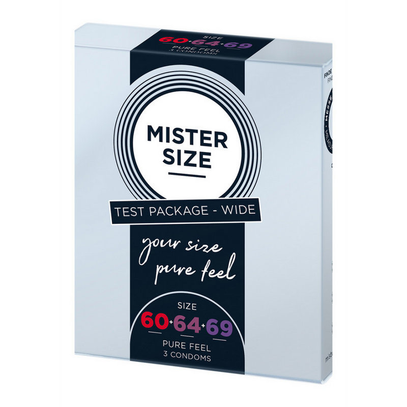 Pure Feel - Pack de test Wide - Préservatifs 60, 64, 69 mm - 3 pièces