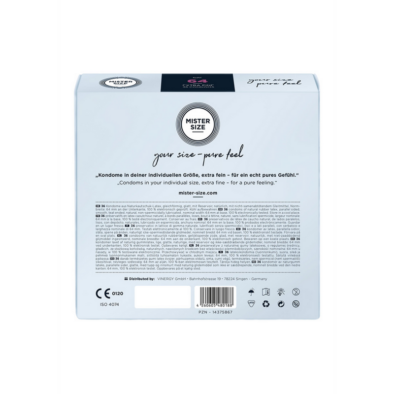 Pure Feel - Condoms 64 mm - 36 Pack