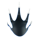 Sangle en cuir avec passepoil bleu 5 points